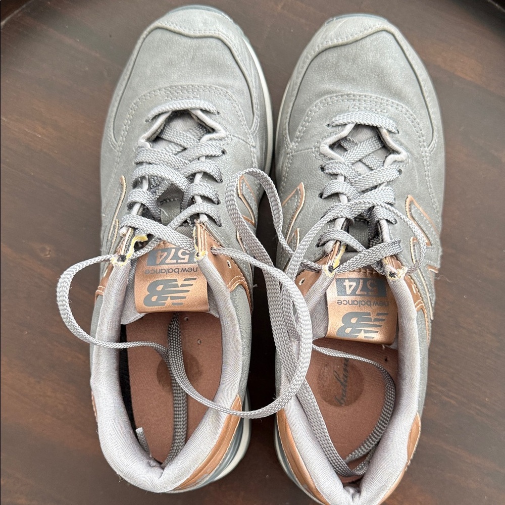 New Balance Gray and Tan Athletic Sneakers